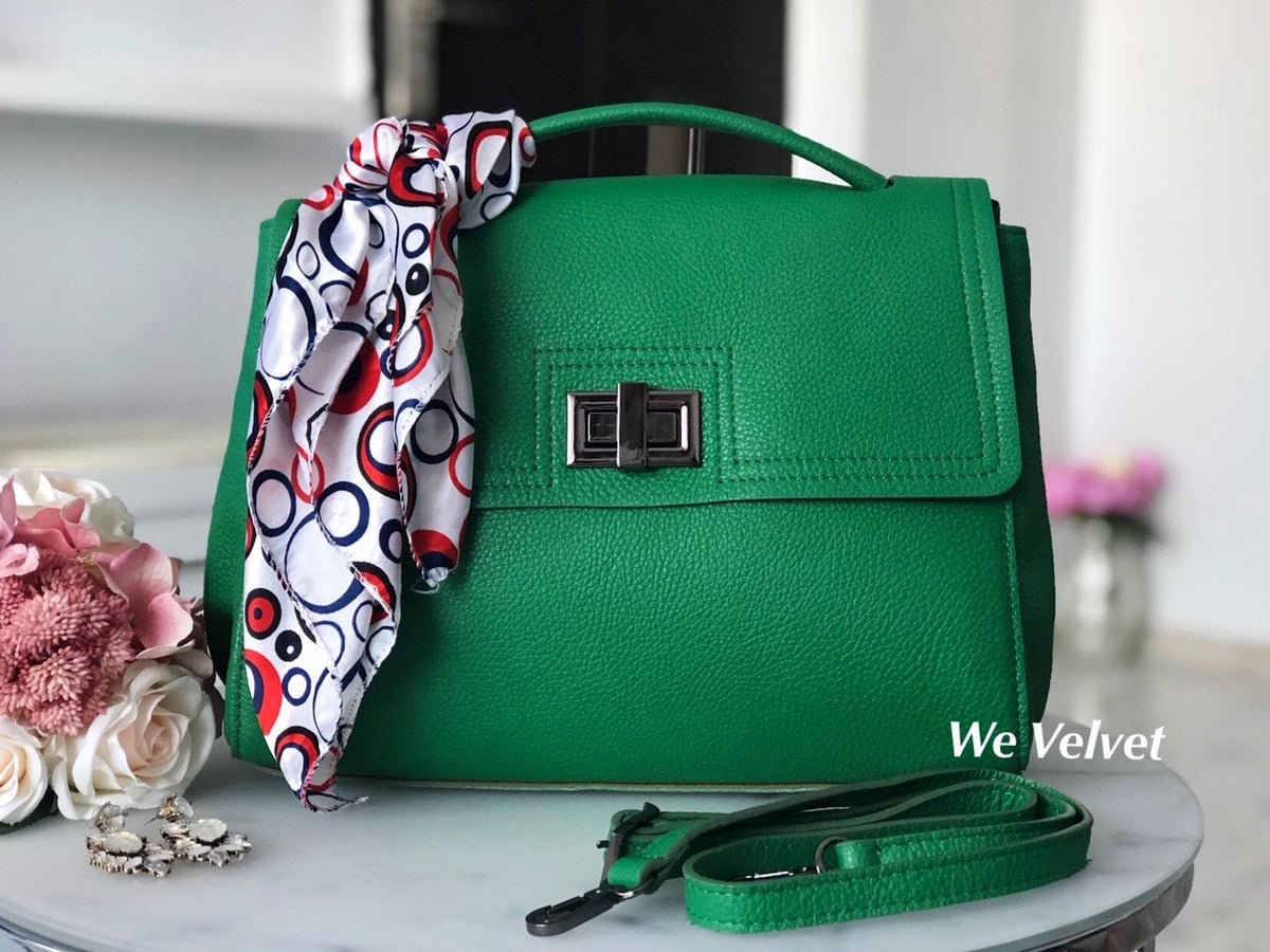 kenta geanta-verde-piele-naturala-