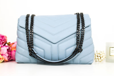 Geantă baby blue piele naturală Amelia