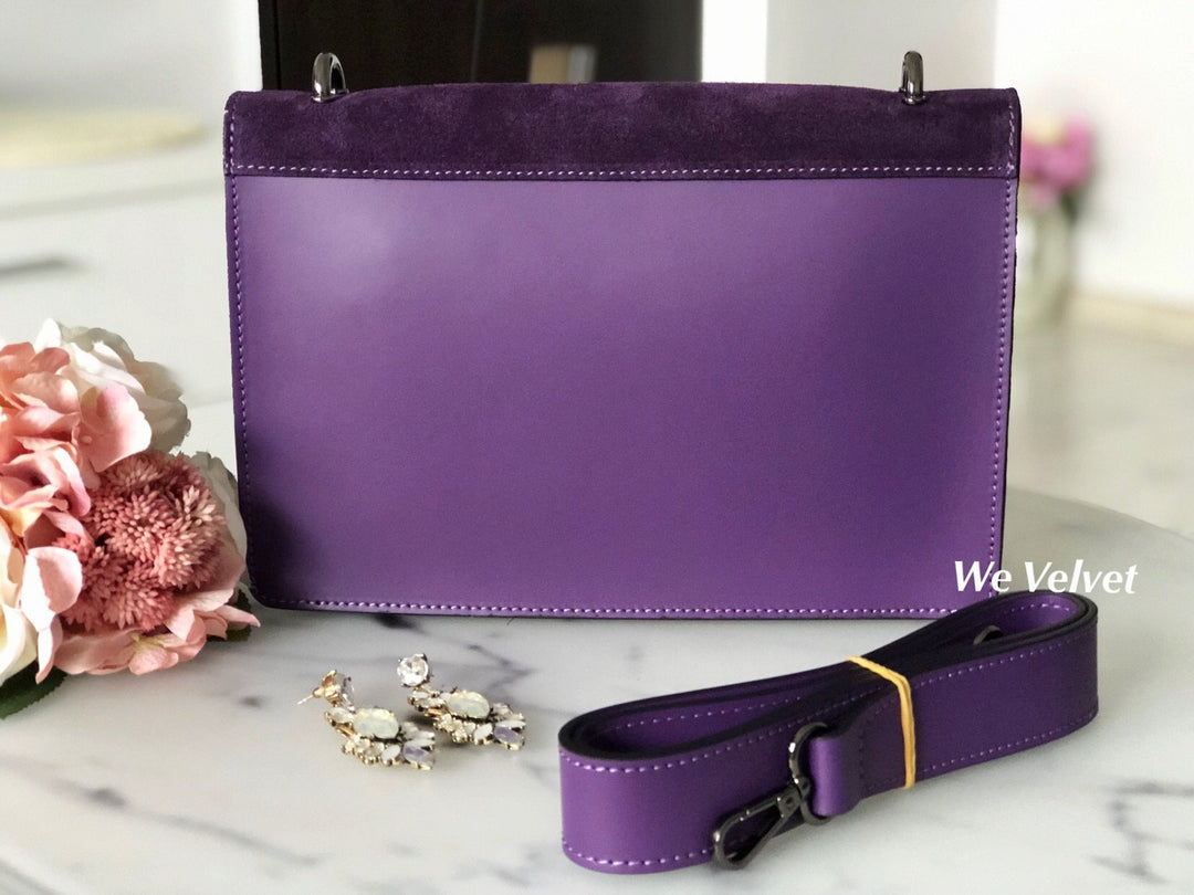 Geantă mov piele naturală Lucy – We Velvet