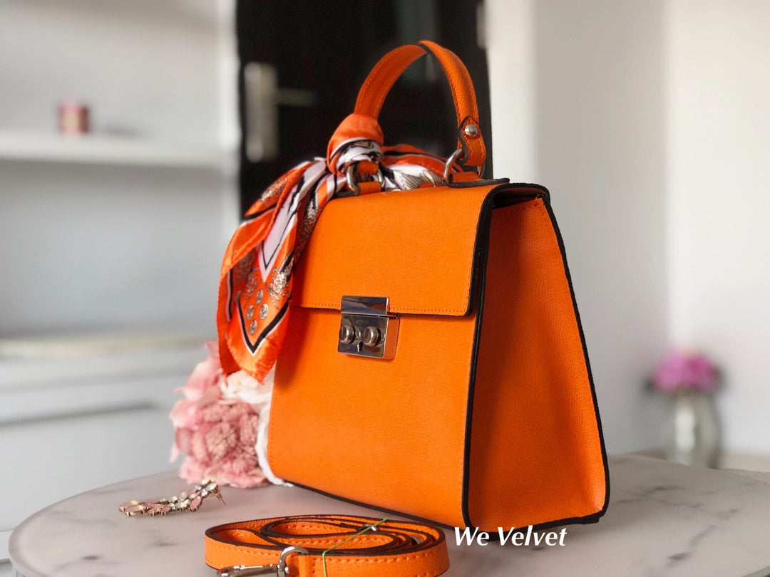 Geantă portocalie piele naturală Sonya – We Velvet