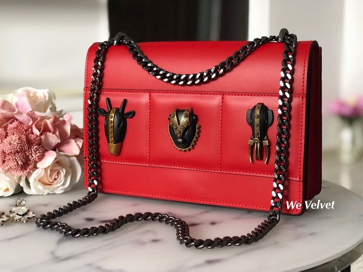 Geantă roşie piele naturală Charm – We Velvet