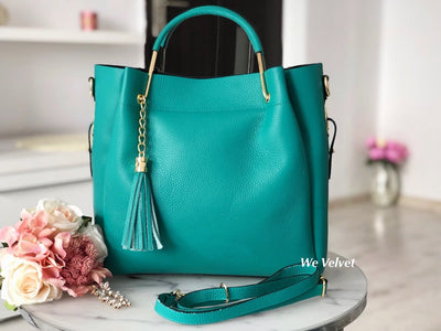 Geant verde turcoaz piele natural Allegria