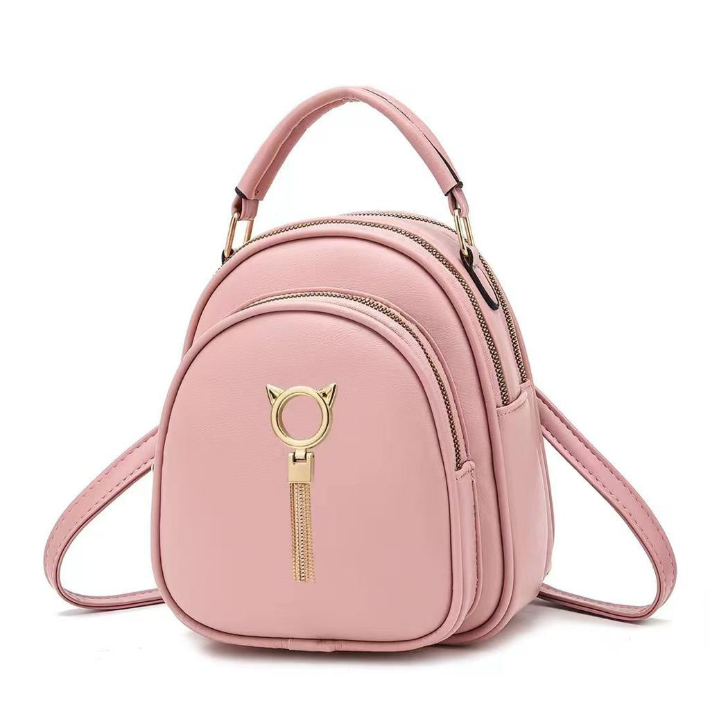 Mini rucsac roz piele eco tip geantă Archie – We Velvet