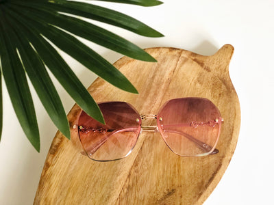 Ochelari de soare cu lentile în degrade mov-roz O130