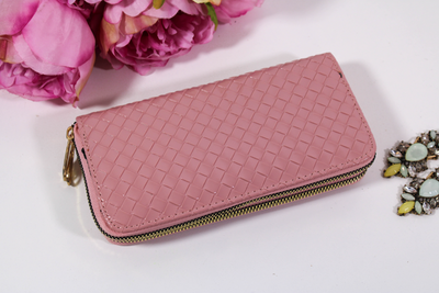 Portofel roz piele eco lăcuită Reese