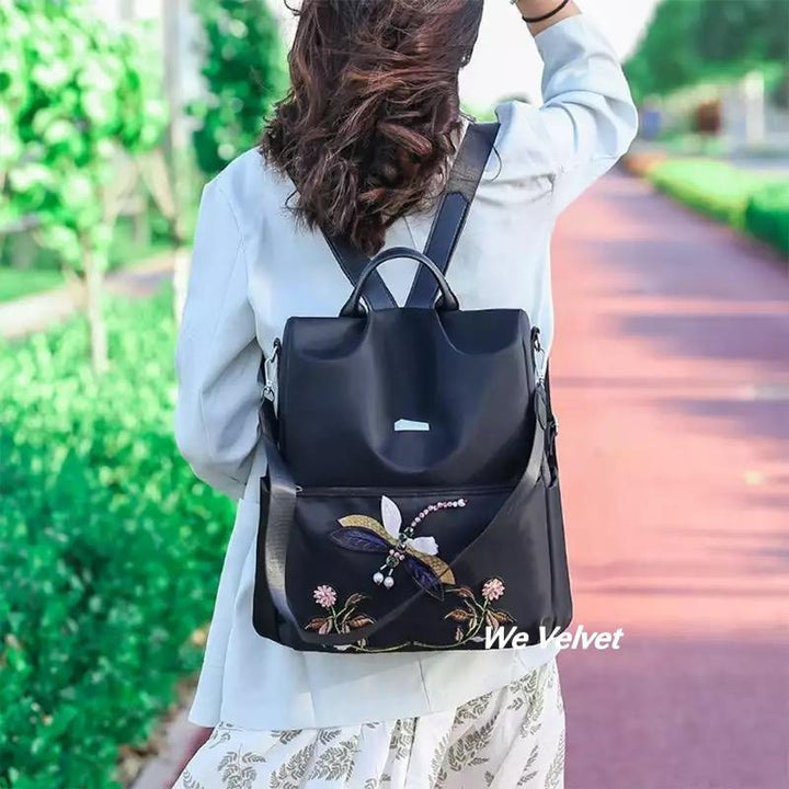 Rucsac negru material textil antifurt tip geantă Firefly – We Velvet