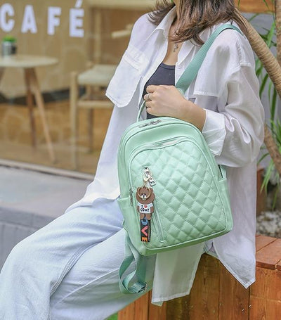 Rucsac verde pastel piele eco Merlin