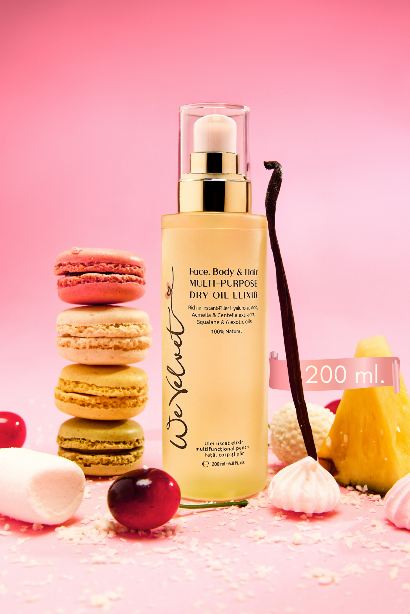 We Velvet Face Body & Hair Multi-Purpose Dry Oil Elixir 100% natural 200 ml - Skin