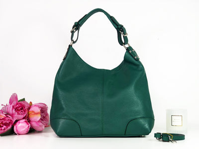 Geantă verde închis piele naturală Vanetta