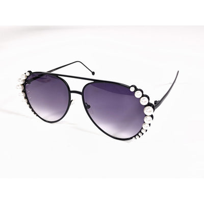 Ochelari de soare cu lentile bleumarin în degrade și perluțe O70