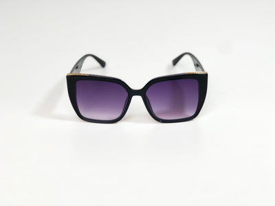 Ochelari de soare negrii cu lentile bleumarin în degrade O121