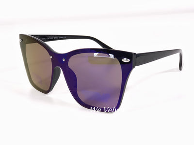 Ochelari de soare negrii cu reflexii albastre și violet O63