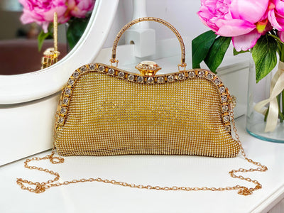 Poșetă clutch gold strălucitoare Gladys