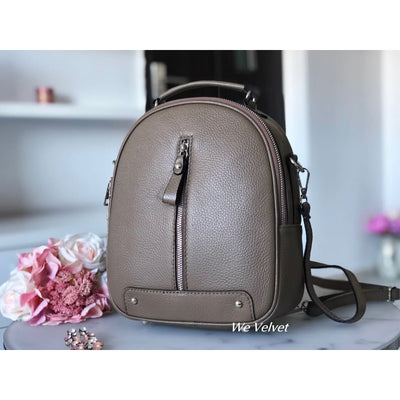 Rucsac taupe piele natural tip geant Rainy
